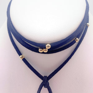 Bohemian leather choker necklace