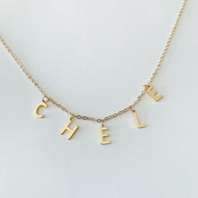 Load image into Gallery viewer, Name gold letter necklace