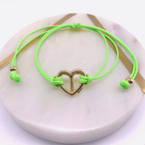 Peace heart cord bracelets