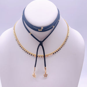 Bohemian leather choker necklace