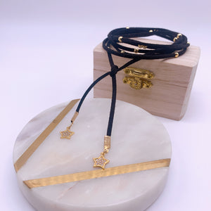 Bohemian leather choker necklace