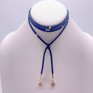Bohemian leather choker necklace