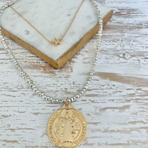 St Benedict medallion Beaded necklace