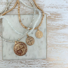 Load image into Gallery viewer, St Benedict medallion Beaded necklace