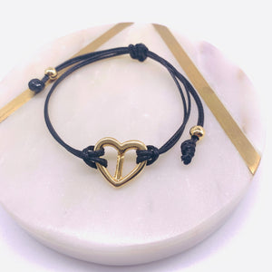 Peace heart cord bracelets