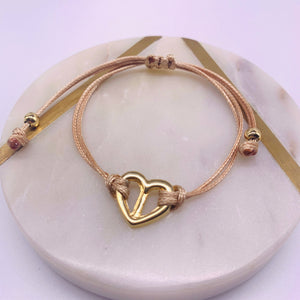 Peace heart cord bracelets