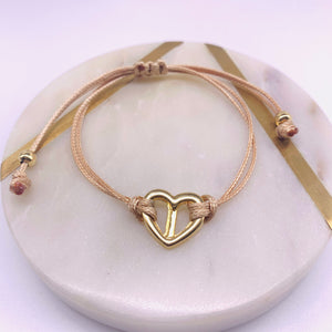 Peace heart cord bracelets