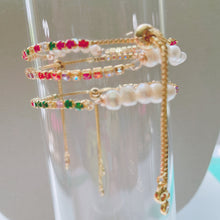 Load image into Gallery viewer, Tennis chain with pearl bracelets