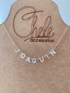 Shell name  or initial necklace - Cheleaccesorios