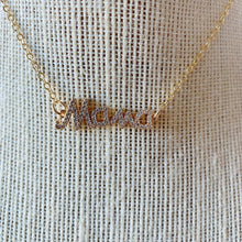 Load image into Gallery viewer, Micropave MAMÁ pendant necklaces