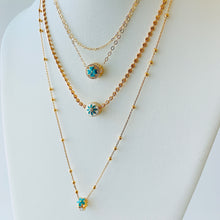 Load image into Gallery viewer, Turquoise &amp; Gold layer necklace