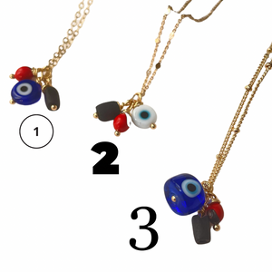 Amulets gold chain necklace