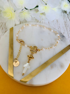 Pearl rosary bracelets favor