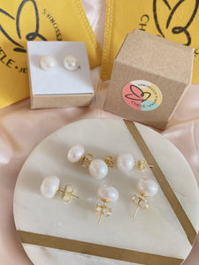 Pearl stud earrings