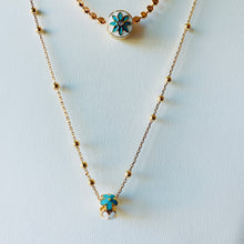 Load image into Gallery viewer, Turquoise &amp; Gold layer necklace