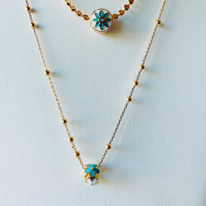 Turquoise & Gold layer necklace
