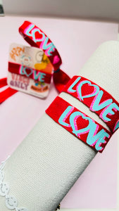 LOVE red ribbon bracelets
