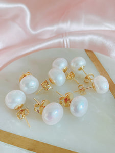 Pearl stud earrings