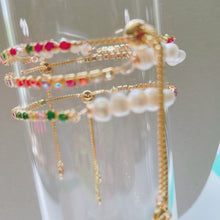 Load image into Gallery viewer, Tennis chain with pearl bracelets