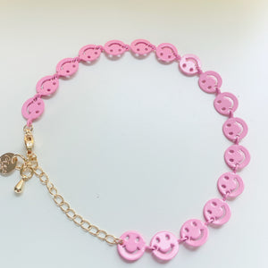 Smiley face enamel  chain bracelets
