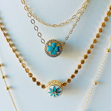 Load image into Gallery viewer, Turquoise &amp; Gold layer necklace