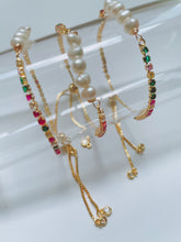 Load image into Gallery viewer, Tennis chain with pearl bracelets