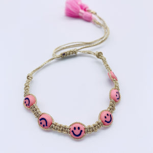 Smiley gold colors macrame bracelets