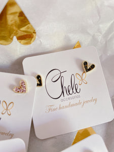 Microzirconia heart earrings