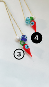 Chili evil eye necklaces