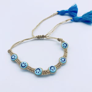 Smiley gold colors macrame bracelets