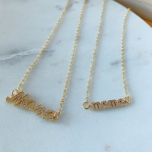 Micropave MAMÁ pendant necklaces