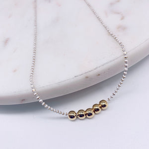 Set ball chain whithe & gold
