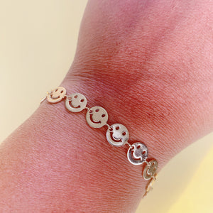 Smiley face enamel  chain bracelets