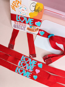 LOVE red ribbon bracelets