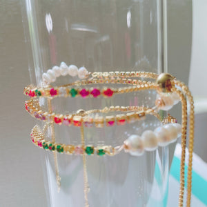 Tennis chain with pearl bracelets
