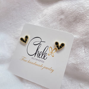 Microzirconia heart earrings