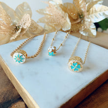 Load image into Gallery viewer, Turquoise &amp; Gold layer necklace