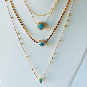 Turquoise & Gold layer necklace