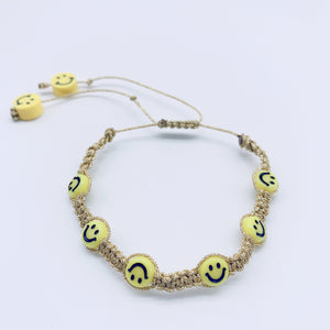 Smiley gold colors macrame bracelets