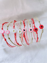 Load image into Gallery viewer, Beaded red string  heart bracelet