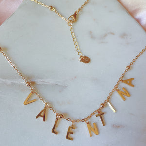 Name gold letter necklace