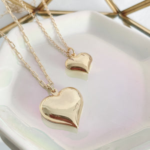 Popup heart gold necklaces