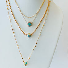 Load image into Gallery viewer, Turquoise &amp; Gold layer necklace