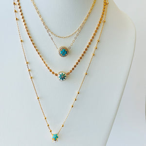 Turquoise & Gold layer necklace