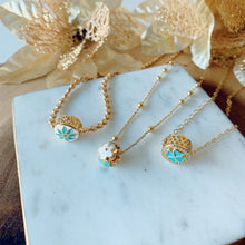 Load image into Gallery viewer, Turquoise &amp; Gold layer necklace