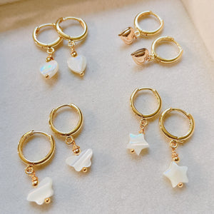 Tiny hoop gold earrings