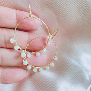 Wire handmade embroidered earrings