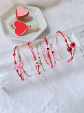 Load image into Gallery viewer, Beaded red string  heart bracelet