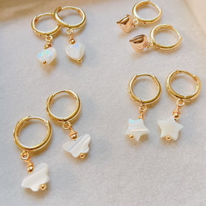 Tiny hoop gold earrings