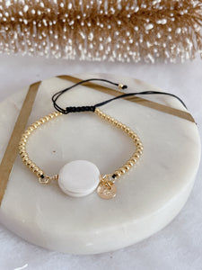 Gold beaded pearl bracelet